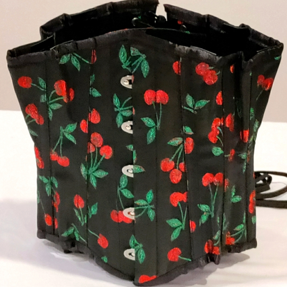 NWT Corsetdeal Size 22, Black w/ Red Cherries Waist Trainer